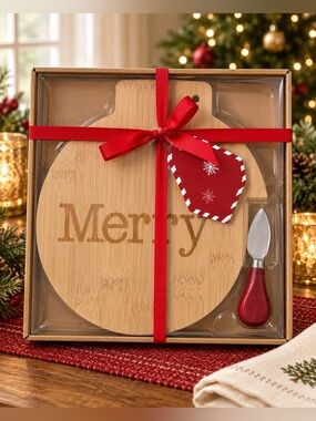 NIP Season’s Cheer Merry Bamboo Cheeseboard Gift Set